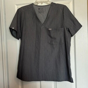 Figs Catarina women’s gray one pocket v neck scrub top size large